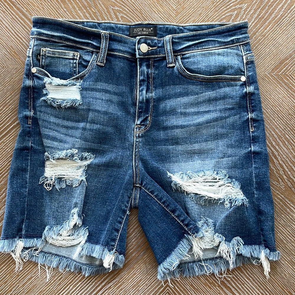 Judy Blue Large Distressed Jean Shorts